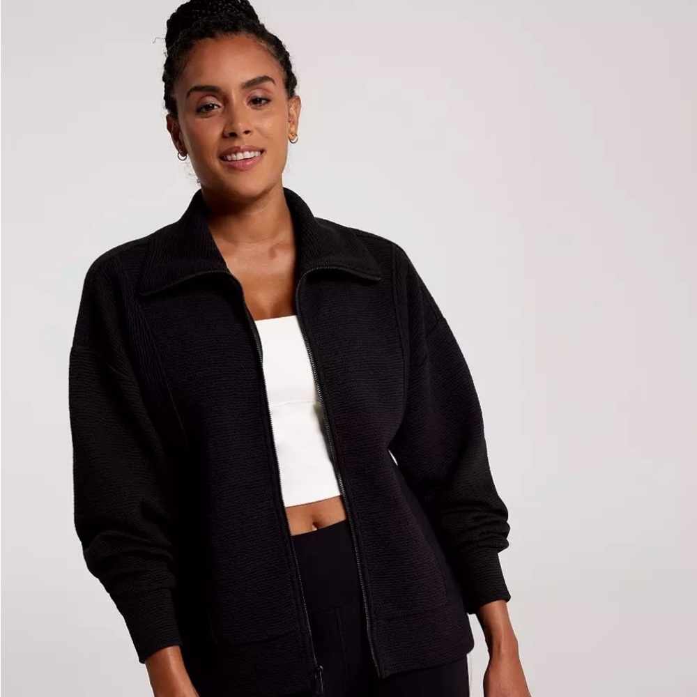 CALIA by Carrie Underwood Textured Black Full Zip Jacket